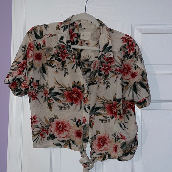 AE tie front Hawaiian shirt - Picture 1 of 2